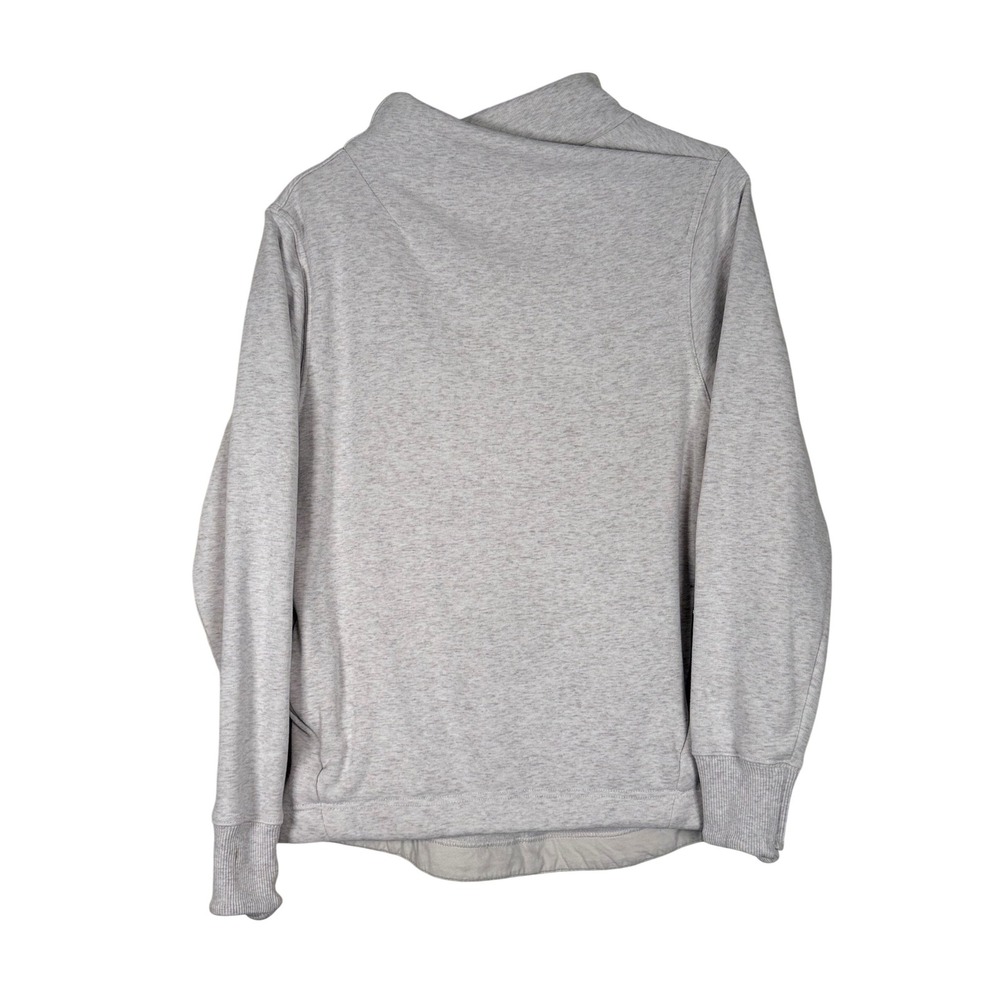Athleta Coaster Luxe Sweatshirt Oatmeal Heather Gray Funnel Neck 882476-07 Small